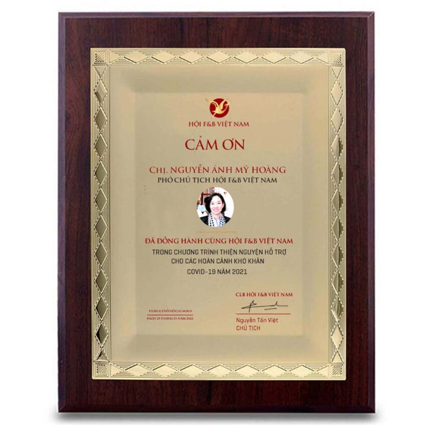 Bảng vinh danh cảm ơn chúc mừng cá nhân doanh nghiệp xuất sắc