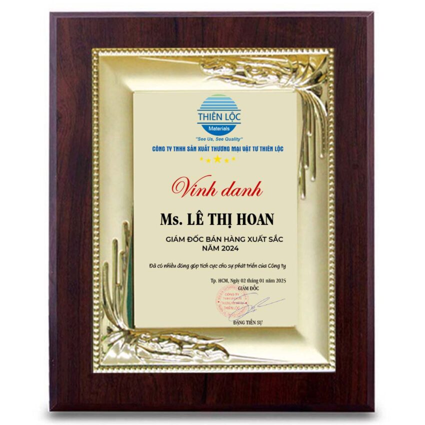 Bảng vinh danh lãnh đạo xuất sắc