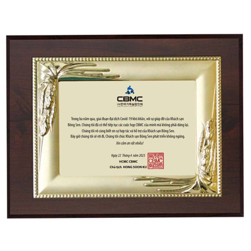 Bảng chứng nhận đối tác vàng