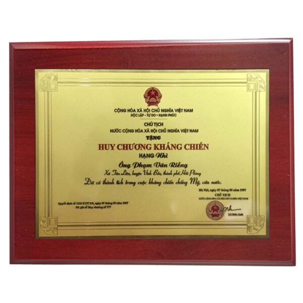 Mẫu huy chương kháng chiến