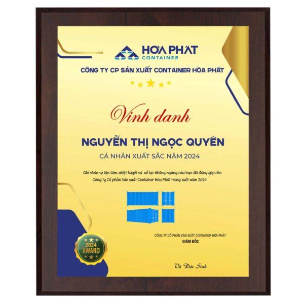 Bảng tri ân nhân viên xuất sắc