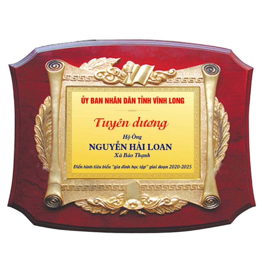 Bảng tuyên dương gia đình học tập