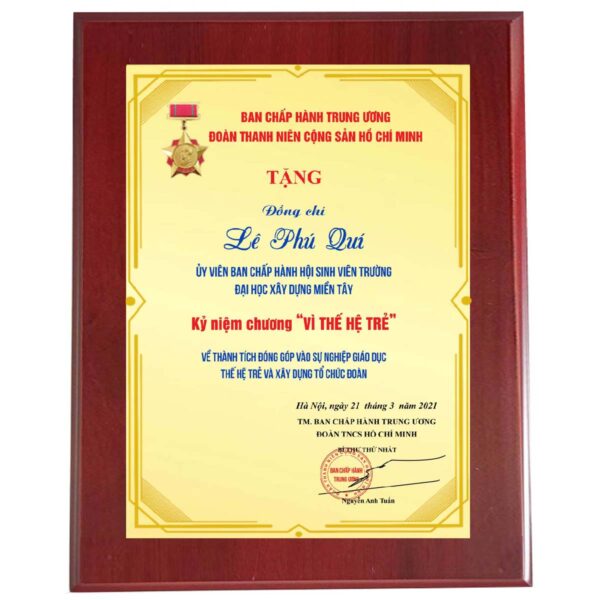 Kỷ niệm chương tặng Đoàn thanh niên