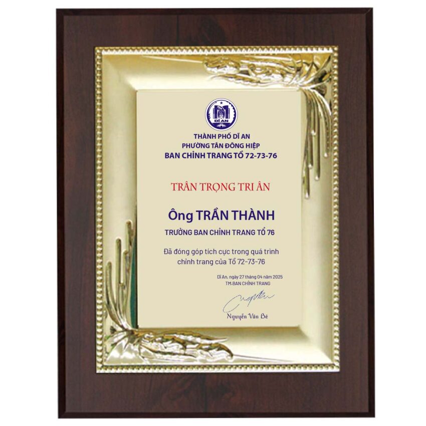 Kỷ niệm chương vinh danh tri ân