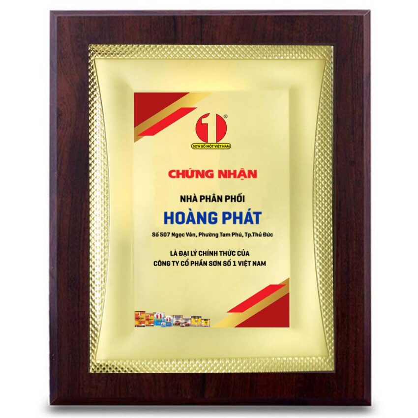 Bằng chứng nhận đại lý trang trí nội thất