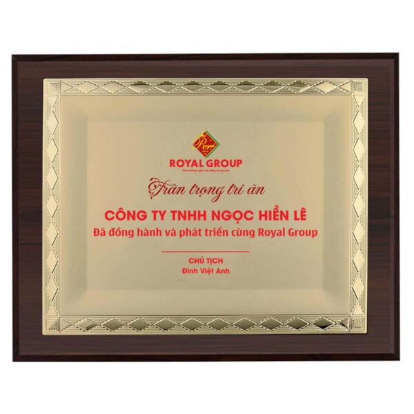 Bảng tri ân đại lý cao cấp