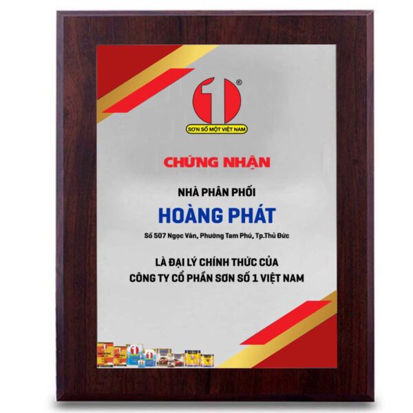 Bảng chứng nhận đại lý chính thức